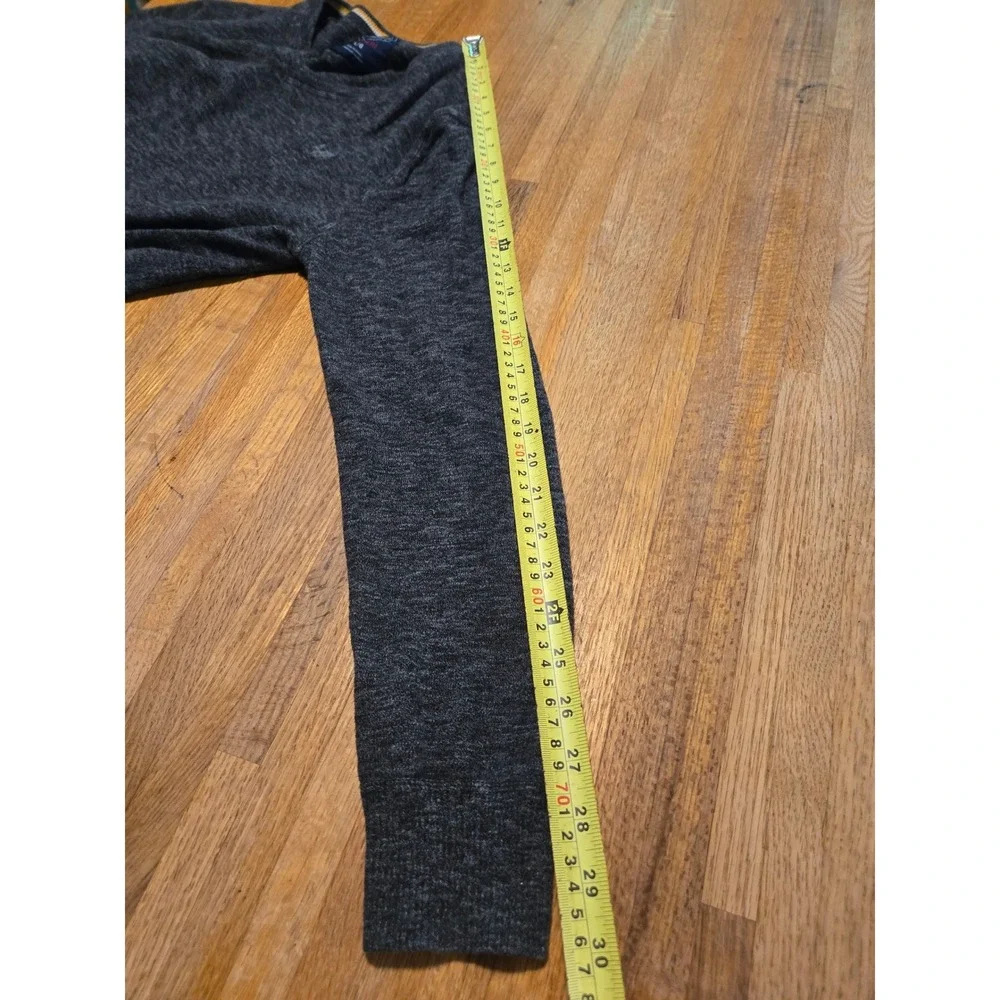 American Eagle Mens Large Charcoal Gray V-Neck Marl Cotton Athletic Fit Sweater